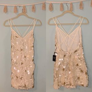 NWT Forever 21 After Dark Sequin Floral Mini Dress